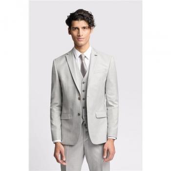 Ted Baker Light Grey Sharkskin Slim Fit Men’s Blazer