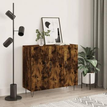 Sideboard 90x34x80 cm Smoked Oak Engineered Wood vidaXL