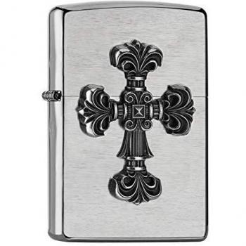 Zippo Feuerzeug Kreuz Emblem Messing Design