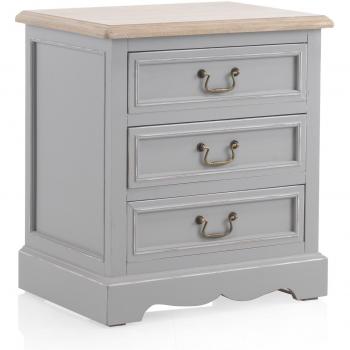 GEESE 7582 Grey Nightstand with 3 Drawers, 40 x 55 x 60 cm