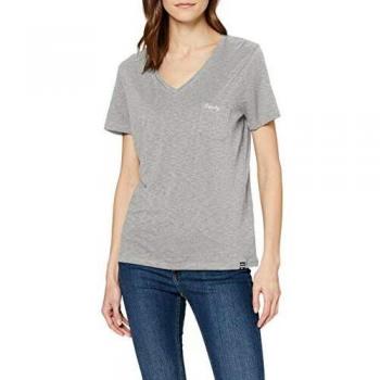 Camiseta de Mujer Superdry OL Essential Vee, Gris (Mid Grey Marl HBA), XL