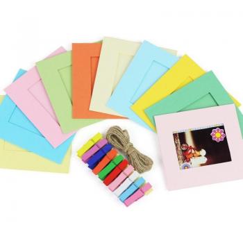 Juego de marcos decorativos de papel de 3 pulgadas con clip y cuerda de cáñamo para Mini11/9/7+
