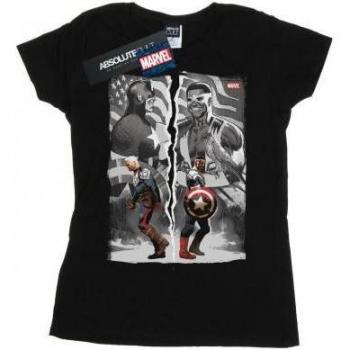 Marvel Ladies Falcon & Captain America Graphic Cotton Tee