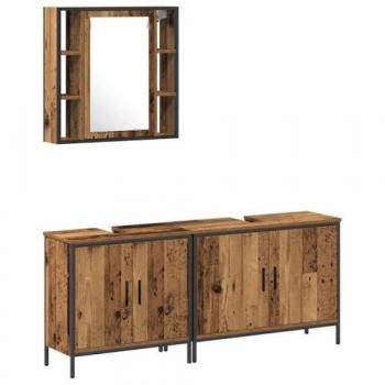 Ensemble de salle de bain en bois marron 3 pièces