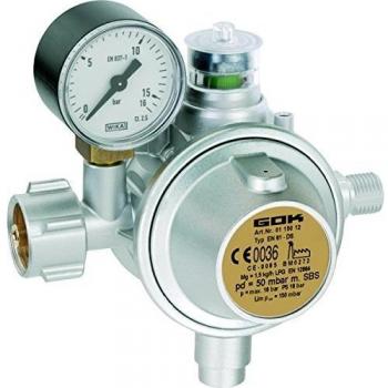 GOK Gasdruckregler EN61-DS 1,5 kg/h 50 mbar mit Manometer
