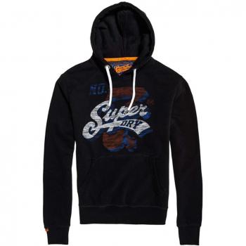 Superdry Herren Kapuzenpullover Super7 Tri Hood, Schwarz (Black 02a), X-Small
