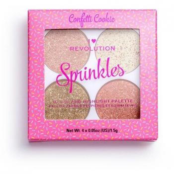 Revolution Vegan Blush & Highlighter Palette Confetti Cookie