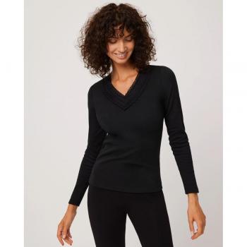 Ysabel Mora Funktionsunterwäsche Oberteil 70009 Schwarz Slim Fit