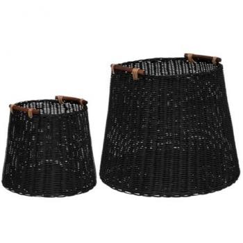 ATMOSPHERA Rangement Rotin Noir – Duo tressé