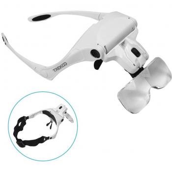 TREKOO 5‑Lupenwerkzeug: 1,0 × bis 3,5 × + LED‑Headlamp