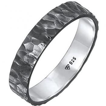 Kuzzoi Herren Bandring Freundschaftsring 925 Silber handgefertigt 4 mm