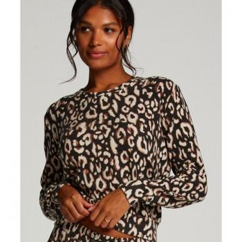 Haut de pyjama noir en tissu jersey