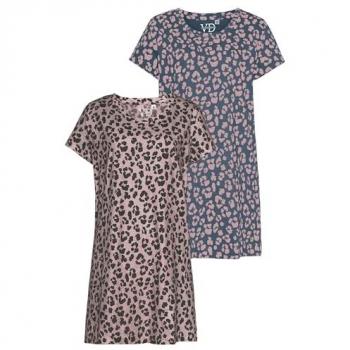Vivance Dreams Sleepshirt, (2er-Pack), mit Leo-Muster