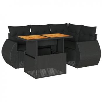 Suite Modulaire Resine Noire – Salon 5 pcs, 55×53×55 cm