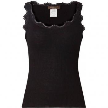 Tanktop ROSEMUNDE Babette Silk Top Gr. S, schwarz, Damen, Obermaterial: 70% Seide, 30% Baumwolle