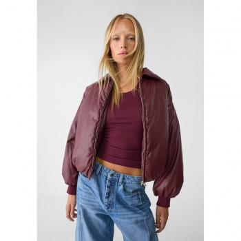 Giubbotto di Stile Stradivarius Granata XL