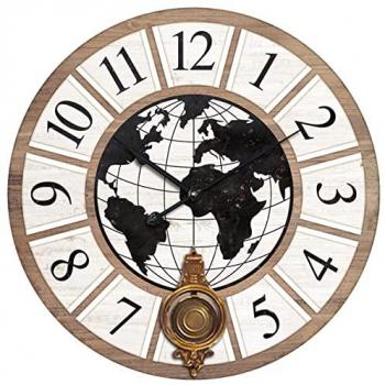 Horloge Vintage Murale Monde Blanc