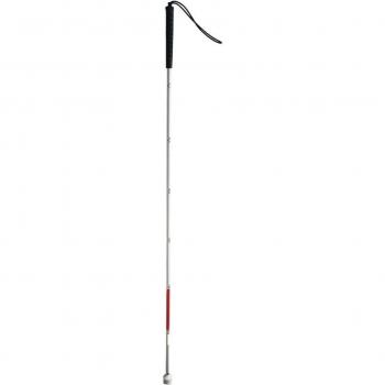 140cm Aluminum White Cane with Black Handle for the Blind (Folds Down 7 Sections)