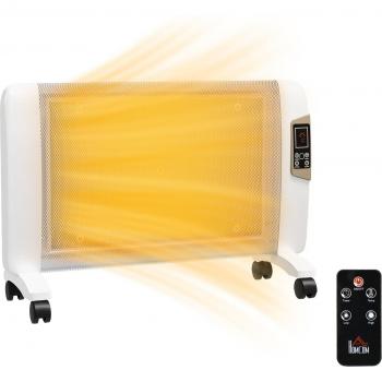 HOMCOM Electric Space Heater, Portable Heater with 2 Heat Settings, Adjustable Temperature 15-40°C, 1000W/2000W, White