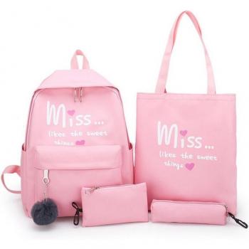 Ensemble Sacs à Dos et Cartables – 4 pièces, Femme Étudiante