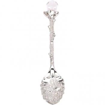 Cuchara de azúcar de cristal con patrón geométrico elegante