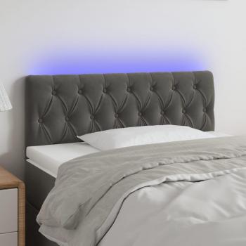 Čelo postele s LED tmavě šedé 100 x 7 x 88 cm