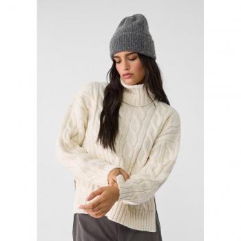 Stradivarius M Cable-Knit Turtleneck Sweater Stone