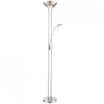 Flexible LED Stehlampe mit dimmbarem Deckenfluter und Leselampe, 1x 16W 1440lm, warmweiß