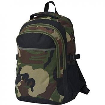 VidaXL 40L Black and Camo School Bag