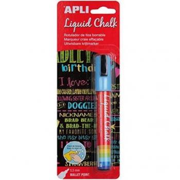 Marqueur craie liquide 5,5 mm bleu effaçable