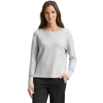 TOM TAILOR Damen Pullover in Grau – Gemustert, 85% Viskose / 15% Polyamid