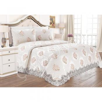 Colcha Floral Guipúre Francesa Roseart Creme