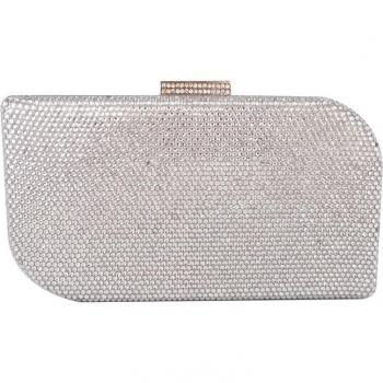 Silver Accent Wedding Shoulder Handbag with Diamonds