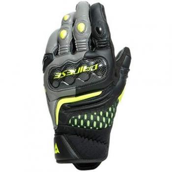 Dainese Carbon Kurzhandschuhe für Motorradfahrer – XL, Fluo‑Gelb Akzent