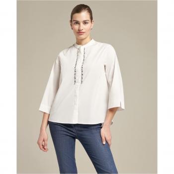 Camisa de Mujer Elena Mirò con Bordado de Algodón Elástico