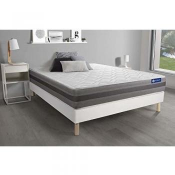 Sommier KIT Blanc avec Matelas ACTIMEMO 180x200 cm