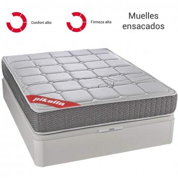 Colchón Troas PIKOLIN 90x190 muelles ensacados visco, firmeza Alta, Reversible, 27 cm