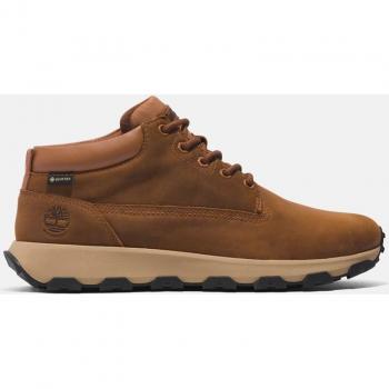 Timberland para hombre. TB1A5YA1F131 Zapatillas de piel impermeables de media caña con cordones Winsor Park marrón claro (42), Plano, Casual
