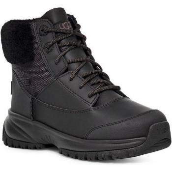 UGG Women’s Yose Fluff V2 – Black Leather Cold Weather Boot, 7