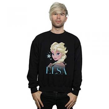 Felpa Uomo Frozen Elsa Snowflake Nera