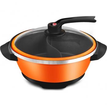 32 cm Antreib‑Fondue‑Herd für Hausgebrauch: antihaftbeschichtet, rauchfrei – 6 Liter Druck-Pfanne