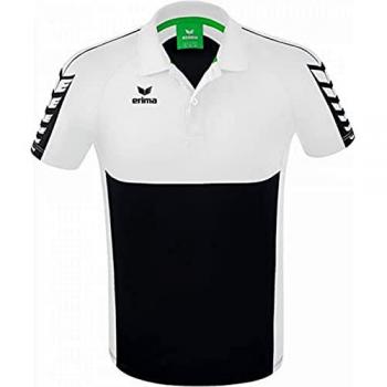 Six Wings Polo Erima – Design Noir & Blanc, Manches Courtes