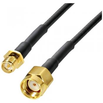 Wittenberg Antennen Cavo di prolunga per antenne WLAN, da presa SMA invertita a spina SMA invertita 1m, cavo RG 174, Cavo antenna