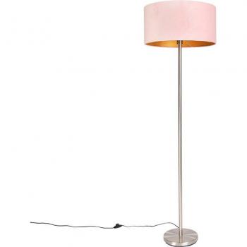 Lampadaire design en acier avec abat-jour rose 50 cm