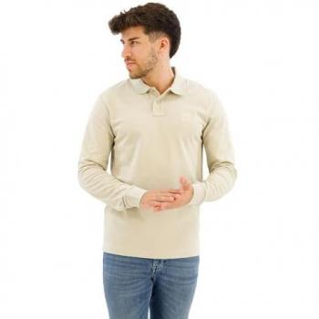 Poloshirt BOSS ORANGE Passerby Gr. 5XL, beige (light beige271), Herren, Jersey, Obermaterial: 95% Baumwolle, 5% Elasthan, unifarben, Shirts, mit BOSS-Logobadge