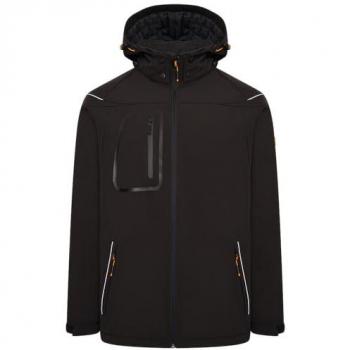 JCB Trade Softshell Hoodie Black 2XL
