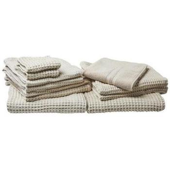 Ensemble de 11 Serviettes de Bain Absorbantes en Coton Beige