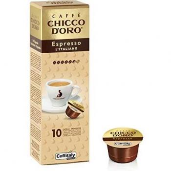 Confezione di 50 capsule compatibili con sistema Caffitaly, marca Chicco d'Oro, miscela Espresso Italiano
