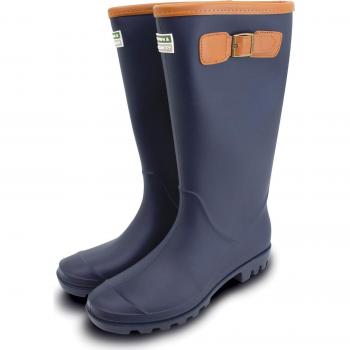 Town and Country PVC Fleece Lined Burford Navy Wellington Boots Size 9