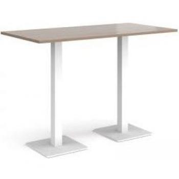 Brescia 1600 × 800 mm Poseur Table – Classic White Bases, Walnut Accents